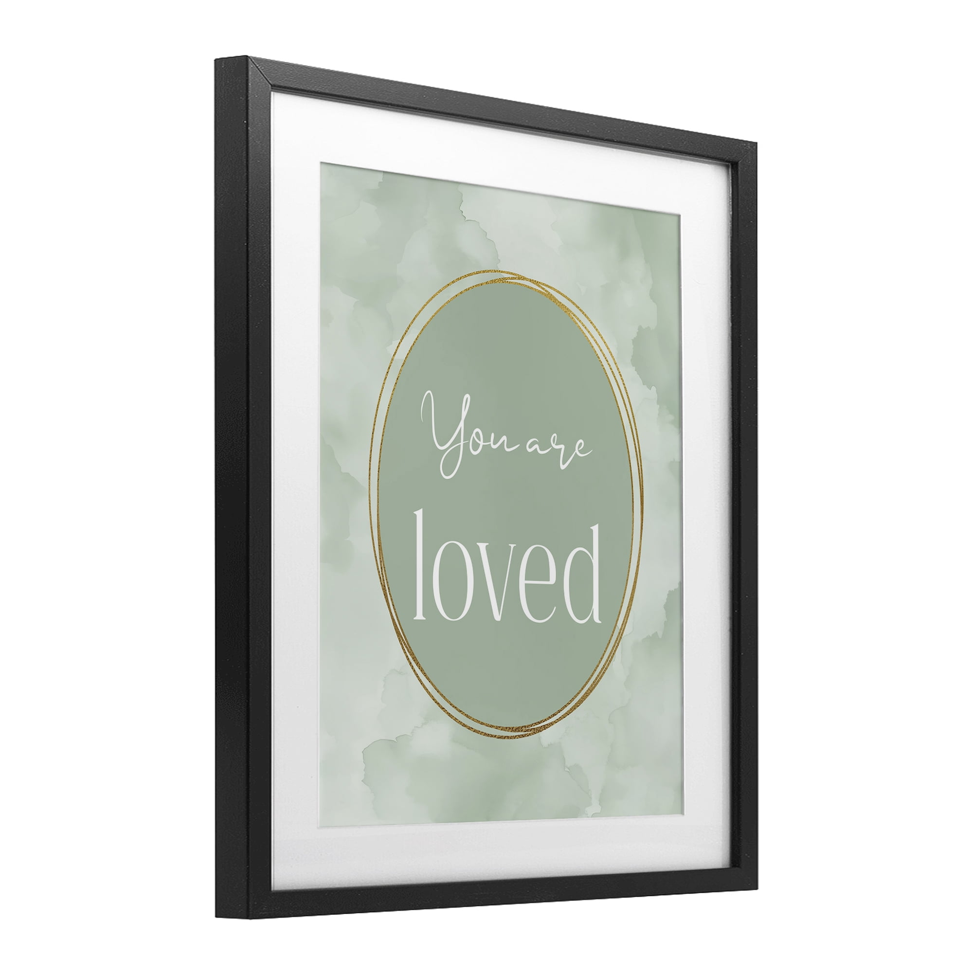 Stupell Industries Green Golden Affirmation Black Framed Print Under Glass, design by Christine Simpson Art