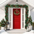 thumbnail image 2 of Christmas Garland with Lights, Artificial Christmas Wreaths for Front Door,9ft Lighted Garland for Christmas Decoration Outdoor Indoor Party Stair, Winter Holiday Wedding Xmas Decor (1 Pack), 2 of 10
