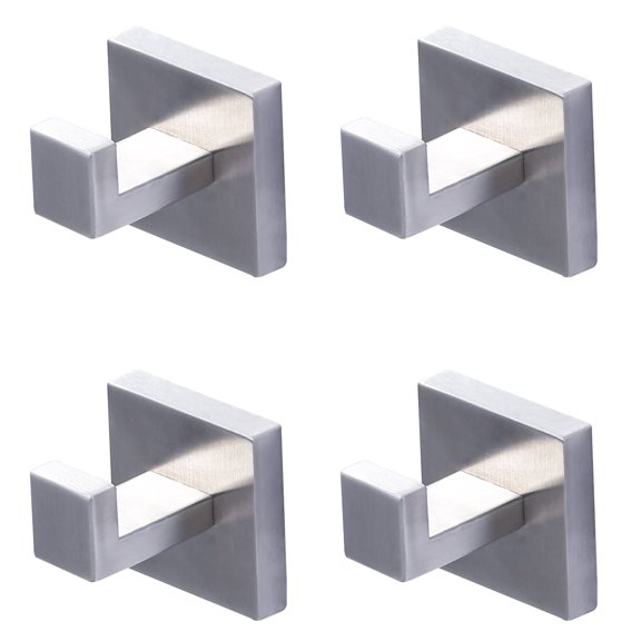 WOWOW Bathroom Stainless Steel Hook Brushed Nickel 4 pack