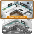 thumbnail image 6 of SEDETA L Shaped Desk with 6 Drawer, 108" Home Office Desk with File Drawer & Power Outlet, Corner Computer Desk with Monitor Shelf, File Cabinet, Two Person Desk, Gaming Desk with Led Lights, White, 6 of 9