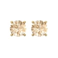 thumbnail image 3 of 14K Solid Gold Screw Back Stud Earrings for Women | 4 cttw Round Cut Natural Morganite | Yellow Gold, 3 of 5