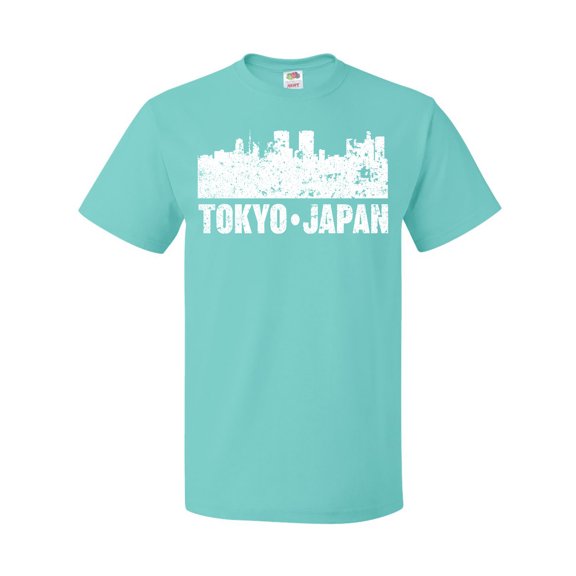 Inktastic Tokyo Japan City Skyline with Grunge T-Shirt