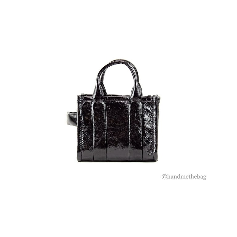 Marc Jacobs The Shiny Crinkle Micro Black Leather Tote Marc Jacobs The Shiny Crinkle Micro Black Leather Tote