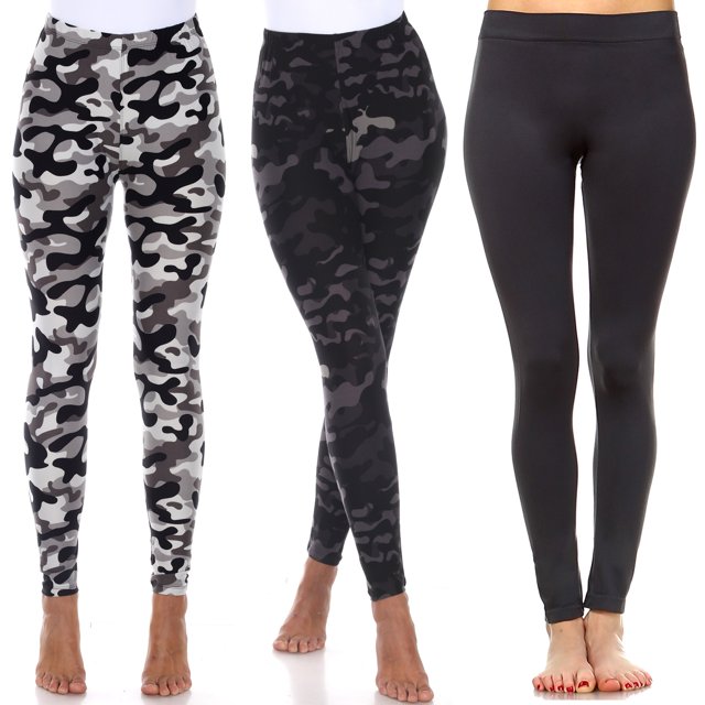 White Mark Leggings Mignons Extensibles Doux pour Femmes Lot de 3