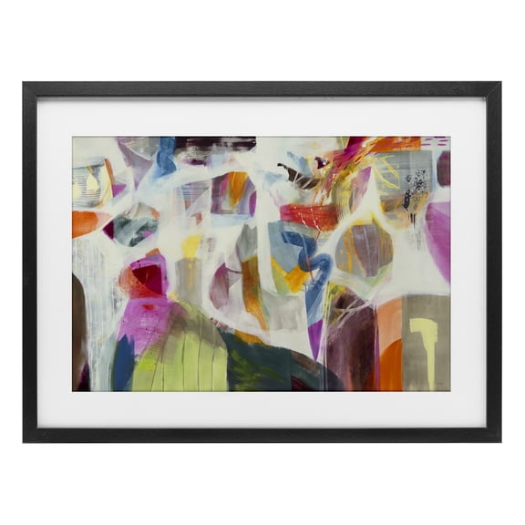 Stupell Industries Eclectic Energetic Expression Black Framed Print Under Glass design by Jill Martin, 14 x 20