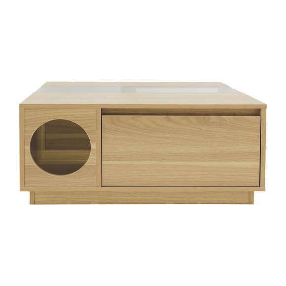 Instachew YUME Cat Play and Coffee Table Oak One Size