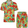thumbnail image 2 of PRIYAL Mens Pajama Set Short Sleeve 2 PCS Sleepwear Soft Summer Button Down Loungewear Set Pj Set Casual Outfits, 2 of 10