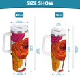 thumbnail image 6 of Yayeee 30oz Stainless Steel Tumbler with Straw and Handle Double-Wall Insulated Travel Water Bottle, Purple Hand Drawn Floral, 6 of 8