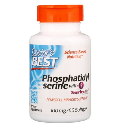 Doctor's Best Phosphatidyl Serine, Gluten Free, Memory Support, 100 mg, 60 Softgels 60