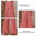 thumbnail image 3 of Pantalones sueltos de pierna ancha de cintura alta con estampado floral plisado pantalones de campana para mujer, 3 of 8