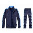 thumbnail image 1 of Men's Casual Sports Suit Zipper Hooded Jacket + Pants Tracksuit Sweatshirt Set, 1 of 5