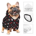 thumbnail image 3 of Fotbe Red and white polka dots Sudadera con Estampado para Perros Pequeños – Suéter con Capucha para Mascotas, Tela Suave de Forro Polar con Bolsillo-Large, 3 of 7