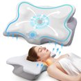 thumbnail image 3 of Almohada ortopédica Pulatree sin olor para el dolor de cuello y hombros, almohada cervical de espuma viscoelástica, ergonómica para dormir., 3 of 4