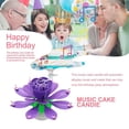 thumbnail image 5 of gluttony Lotus Flower Musical Birthday Candle Rotating Spin Magic Cake Topper Party, 5 of 5
