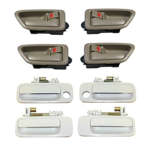 Brand NEW For 1997-2001 Toyota Camry Outside White 040 and Inside Tan Door Handle 8PCS 97 98 99 00 01