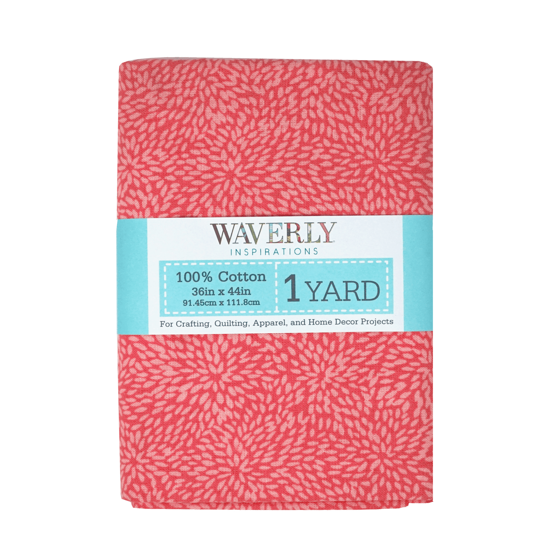 Waverly Inspirations 44' x 1 Yard Cotton Precut Coral Burst Color Sewing Fabric, 1 Each