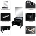 thumbnail image 3 of Hassch Wall Mounted Salon Styling Station with Mirror, Professional Hair Styling Cabinet with Drawer & 2-Door Storage, Barber Beauty Salon Shelf Organizer, Black, 3 of 7