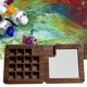 thumbnail image 1 of Bandeja de pintura de viaje perfecl suministros de Arte pintura al óleo 15 rejillas paleta de pintura vacía, 1 of 7