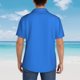 thumbnail image 4 of Balery Dodgerblue Camisas hawaianas de manga corta para hombre, camisas playeras de corte holgado, camisas de vacaciones con botones,Medium, 4 of 7
