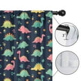 thumbnail image 4 of Blackout Kids Curtains,Dark Blue Colorful Dinosaur and Flower Pattern Childrens Insulated Curtains Set Of 2,Bedroom Essentials,Toddler Room Decor 52"x63", 4 of 5