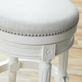 thumbnail image 4 of New Ridge Home Goods Chapman 31" Backless Wood Bar Height Swivel Stool in White, 4 of 5