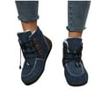 thumbnail image 6 of Busydd Winter Boots for Women Thermal Fuzzy Booties for Women Casual Comfortable Round Toe Womens Ankle Boots Fashion Lace up Womens Booties 9, 6 of 9