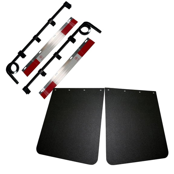 BST BSSP Semi Truck Trailer Straight Bar Type Truck Mud Flap Hangers Kit & Pair 24"x 30" Polymer Mud Flaps for Left&Right Side, Universal Fit Semi Trucks, Trailers, RVs and so on