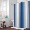 thumbnail image 6 of Lake Blue Gradient Shower Curtain for Bathroom Decor, Countryside Farmhouse Waterproof Fabric Shower Curtain, 54"x78" Set with 12 Hooks, 6 of 9