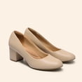 thumbnail image 3 of DREAM PAIRS Women's Pumps Low Chunky Block Heel Dress Shoes Closed Round Toe Comfortable Heels, 3 of 6
