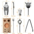 thumbnail image 3 of Costway Ensemble d'Outils de Bar en Acier Inoxydable pour Cocktail, Mélangeur, Boisson, Barman, Martini, 3 of 10