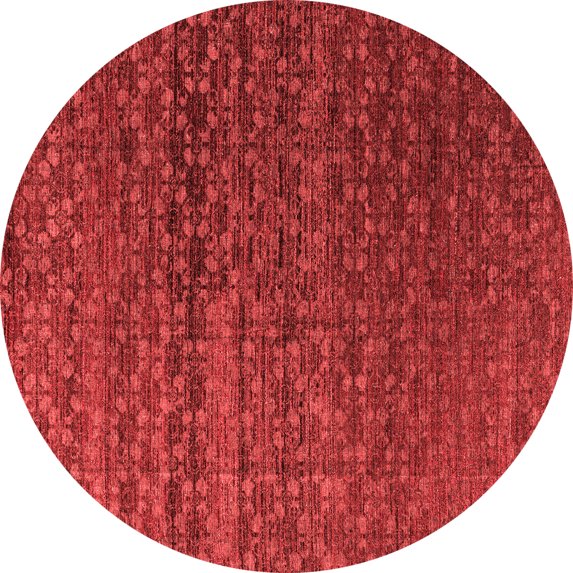 Ahgly Company Indoor Round Abstract Red Modern Area Rugs, 3' Round