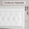 thumbnail image 4 of Homfa Full Size Bed Frame with Storage, PU Leather Upholstered Platform Bed with 2 Storage Drawers & Adjustable Button Headboard, White, 4 of 11