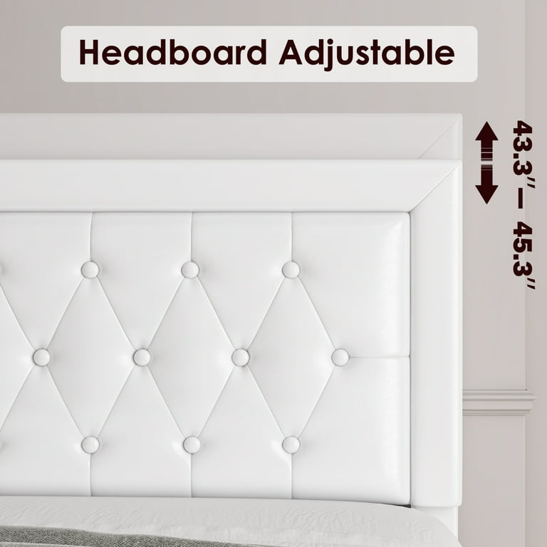 【wwwwwさま専用】 Homfa Full Size Bed Frame with Storage, PU Leather