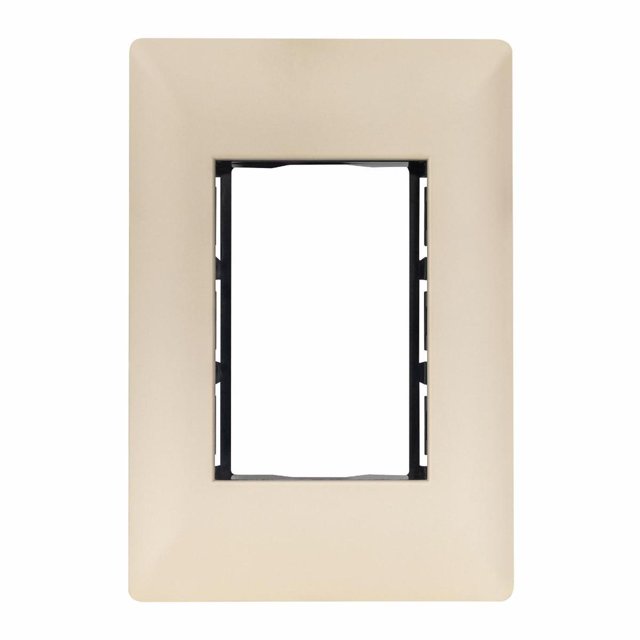 Placa 3 Módulos Alpha Marfil Mate 146X86Mm