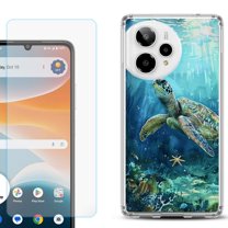 Phone Case for Cricket Icon Pro 2026, with Screen Protector, by OneToughShield - Sea Turtle Undersea