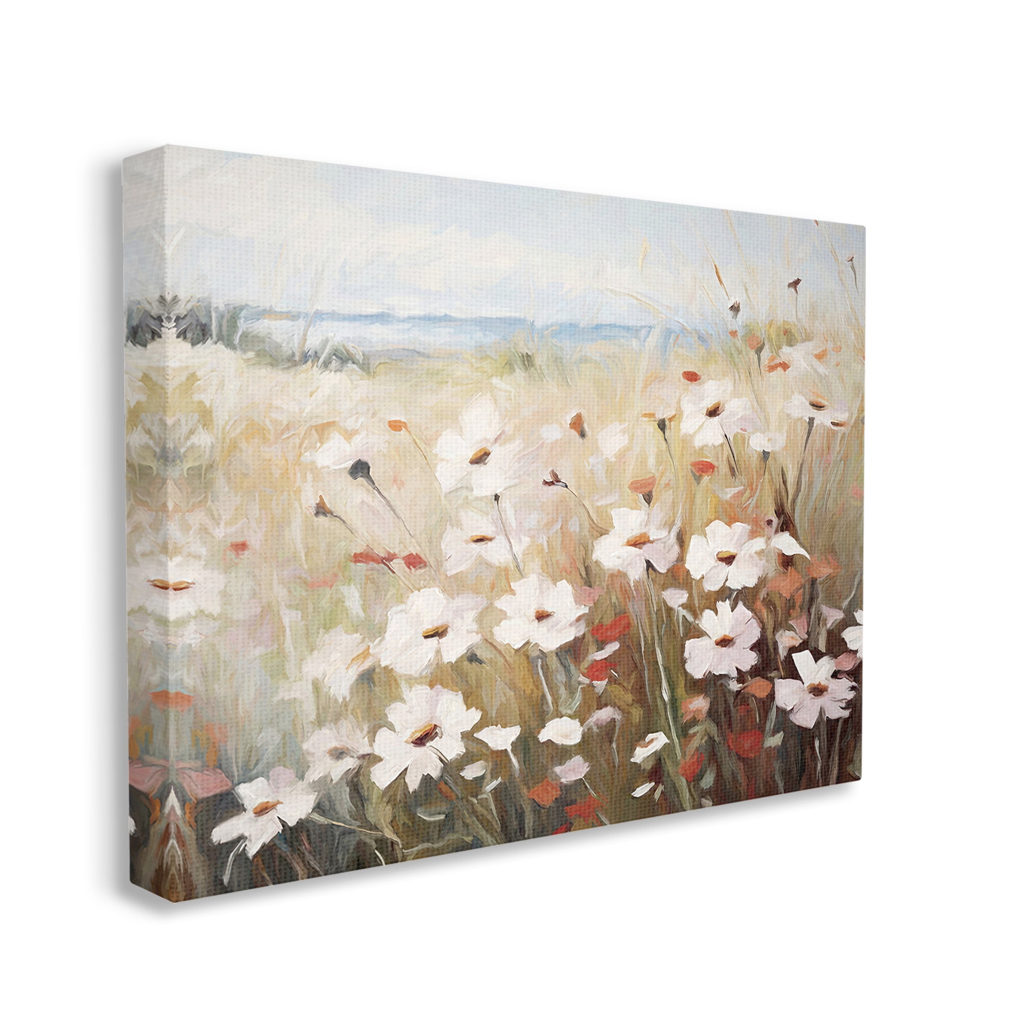 Stupell Industries Windblown Meadow Flowers Botanical & Floral Painting Gallery Wrapped Canvas Art Print Wall Art, 48 x 36
