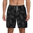 thumbnail image 3 of Uemuo White Pineapples Pattern Mens Swim Trunks Quick Dry Board Shorts with Mesh Lining, Stretch Beach Shorts Quick Dry No-Chafing Board Shorts-Medium, 3 of 9