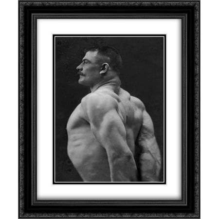Flexing Triceps, Deltoids, and Trapezius 2x Matted 20x24 Black Ornate Framed Art Print by Vintage Muscle (Best Way To Build Trapezius Muscle)