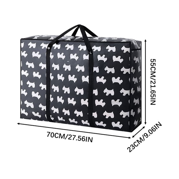 openpig Moving Bags, Collapsible Storage Totes for Moving, Camping & Travel -Foldable Packing Boxes, Zipper Handles, Black (M)