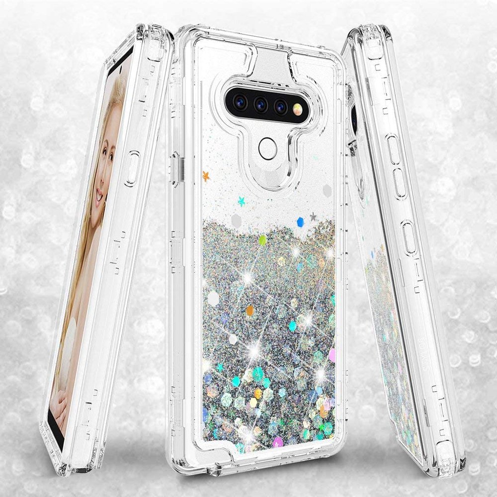 Coverlab Case for LG K51/LG Reflect/L555DL/Q51 Hard Clear Glitter