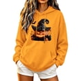 thumbnail image 3 of PNTUTB Fall Winter Women's Halloween Sweatshirt Long Sleeve Pullover Drawstring Hoodie Fashion Print Casual Loose Comfort Trendy Top with Pocket, 3 of 7