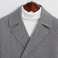 thumbnail image 6 of Huowey Kids Coat Double Buttoned Peacoat Notched Lapel Collar Wool Blend Long Coat With Pockets Autumn Streetwear,Grey,15-16 Years, 6 of 8