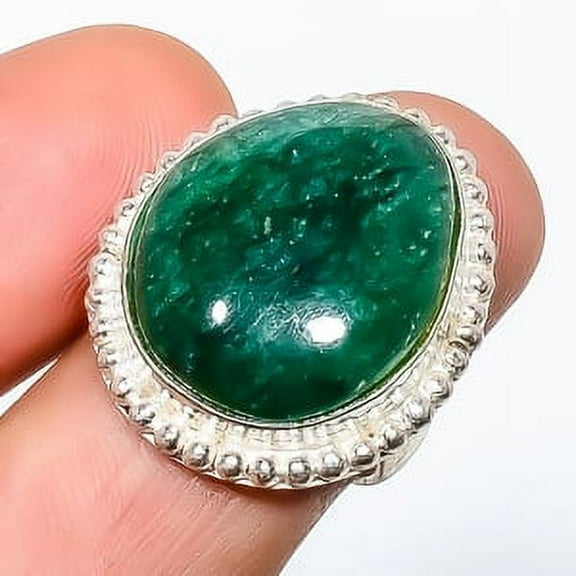 Green Aventurine 925 Sterling Silver Handmade Ring s.7 TR7508-1195, Gemstone Jewelry, Birthday Gift, Christmas Gift