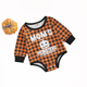 thumbnail image 1 of Mameluco De Halloween Para BebéS Con Letras A Cuadros Y Estampado De Calabaza En La Parte Inferior XBTCLXEBCO Naranja;12-18 Meses, 1 of 6