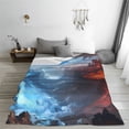 thumbnail image 5 of Sikiie Red And Blue Fire Mountains Ultra-Soft Micro flannel Blanket Luxury All Seasons Warm Blanket for Bedding Sofa and Travel (4 sizes)-60"x50", 5 of 7