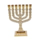 thumbnail image 2 of Candelabro de Menorá de 7 ramas, portavelas de aleación de zinc, portavelas, portavelas para banquetes, cumpleaños, repisa de chimenea Oro blanco, 2 of 9