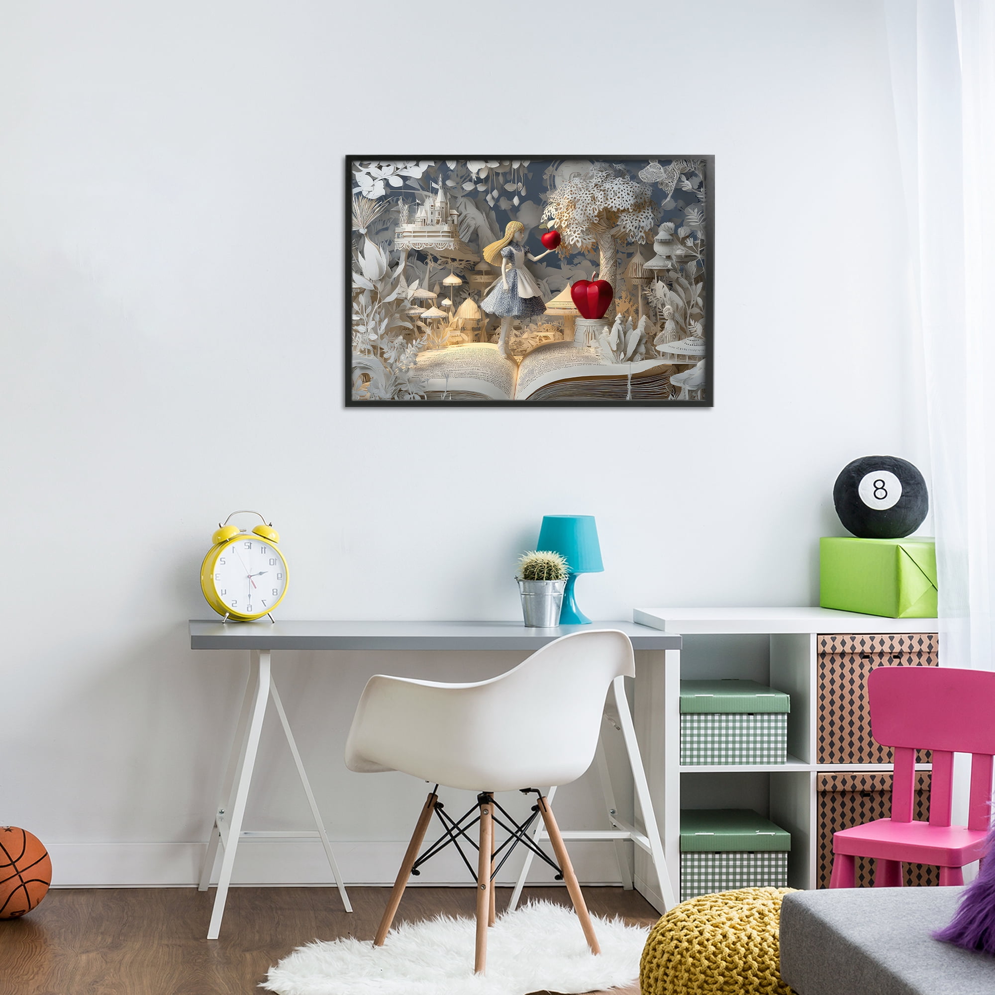 Stupell Industries Fairytale Scene Papercraft Black Framed Giclee Art, design by The Wands Want