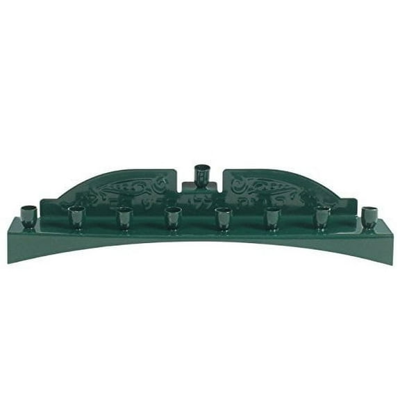 Ner Mitzvah, Standard Size Nickel Candle Hannukah Menorah - Green Color