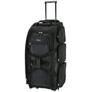 Travelers Club 30-inch Rolling Multi-Pocket Upright Duffel Bag - Black