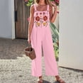 thumbnail image 7 of FchengtaiS Summer Boho Jumpsuit Women Floral Embroidered Sleeveless Rompers Casual Loose Wide Leg Overalls With Pockets, 7 of 7
